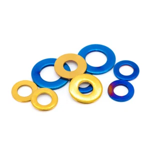 304 Stainless Steel Flat Washer/Titanium Blue Titanium Round Washer M4M6M8M10M12 - Picture 1 of 17