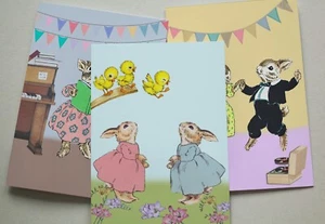 Osterhase Hase Karten 3er Set - süßes Frühlingsgrußpaket Happy - Bild 1 von 6