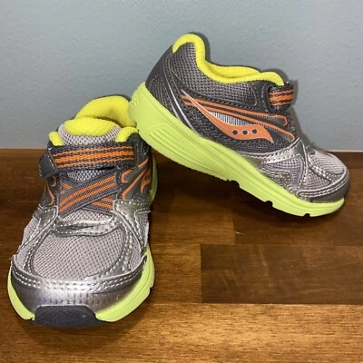 Tênis infantil Saucony ST55577 meninos passeio bebê, cinza/limão/laranja tamanho 5W academia/corrida - Imagem 1 de 4