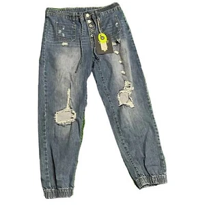 Indigo Reign Jeans Womens 13/30 Loose Baggy Distressed 90s Y2K Denim Pants - Picture 1 of 4