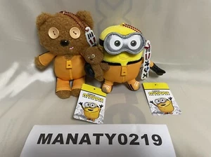 USJ Limited Minions Bob Tim Plush doll keychain set Kung fu Movie - Picture 1 of 4