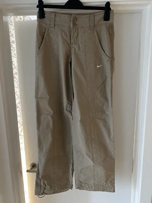 Nike грузовые брюки женщин XS винтажный мешковатые широкие ноги Tech туристические брюки бежевый новый - Изображение 1 из 4