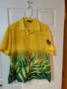 Men's Hawaiian Shirt Dekuyper Tropical Pineapple Short Sleeve Logo-Large - Picture 1 of 16
