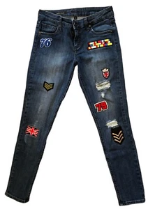 Kut from the Kloth Brigitte Ankle Skinny Jean Sz 2 Patches Distressed - Picture 1 of 7