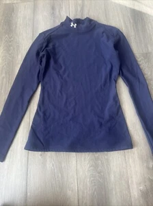 Under Armour Cold Gear Long Sleeve Crew Neck Fitted Shirt Men’s Size Medium Blue - Picture 1 of 4