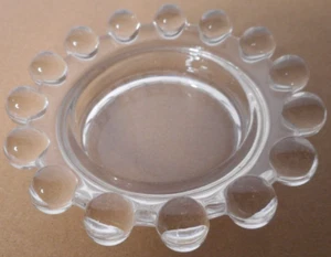 Imperial Glass Candlewick 3 7/8 Inch Beaded Clear Ashtray Coaster Trinket Dish - Picture 1 of 7