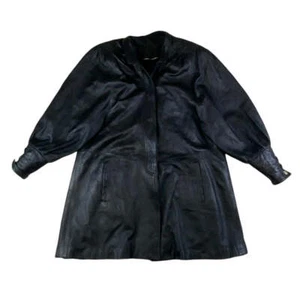 Giacca cappotto vera pelle vintage anni 80 'Edmire New York' L 16 18 - Foto 1 di 3