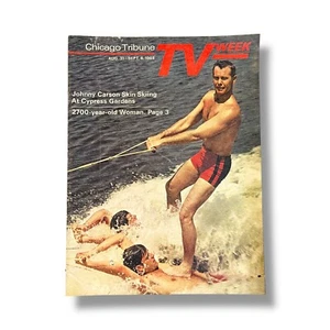 Chicago Tribune 1968 TV Week Ft. Johnny Carson Water Skiing ON PEOPLE!! VTG - Foto 1 di 13