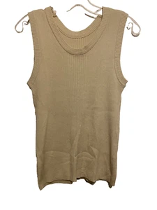 Unbranded Sweater Size Small Ribbed Knit Pullover Sleeveless Top Beige NWOT - Picture 1 of 2