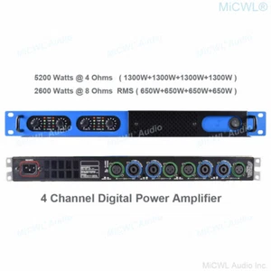 4 Channel Digital Power Amplifier 5200 Watts Two Passages Stereo Speaker AMP - Picture 1 of 14