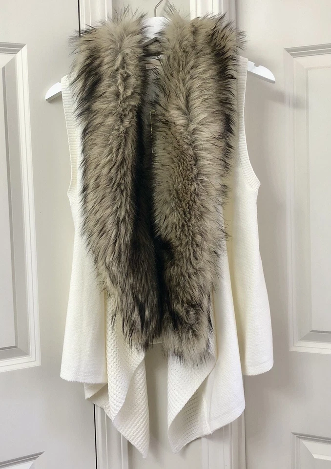 Chaleco tejido de piel sintética para mujer Michael Kors, talla S Foto 1 de 1