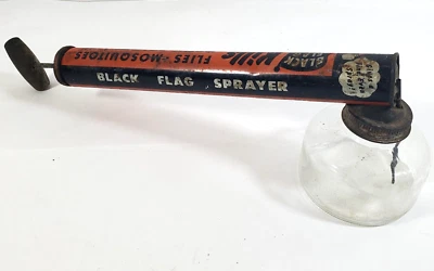 Vaso de vidro de metal vintage inseto bandeira preta 1 litro decoração pulverizador para todos os fins - Imagem 1 de 4