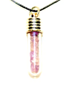 Ledpidolite Crystal Vial Pendant Meditation Anxiety Addictions - boxed gift - Picture 1 of 1