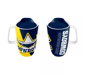 127151 NORTH QUEENSLAND COWBOYS NRL TEAM 500ML CERAMIC TRAVEL MUG WITH HANDLE - Bild 1 von 1
