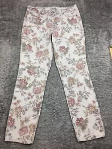 Code Bleu Chelsea Classic Straight Jeans Womens Size 16 Gray Floral Print Denim - Picture 1 of 13