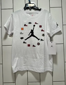 Air Jordan Shirt Youth M White Graphic Logo Jump Man Short Sleeve Active Unisex - Picture 1 of 7