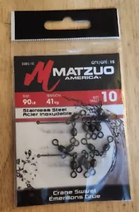 Matzuo Stainless Steel Crane Fish Swivels Size 10 90# 15ct SSBS-10 NEW - Picture 1 of 2