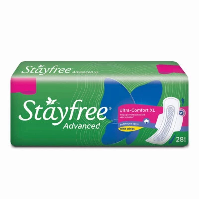 Servilletas Stayfree Advanced Ultra-Comfort, 28 almohadillas (extra grandes) (paquete de 1) Foto 1 de 4