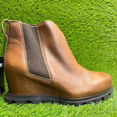 Botas Chelsea Sorel Joan of Arctic Wedge III para mujer talla 10,5D de cuero marrón Foto 1 de 4