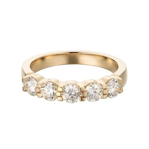 14K Yellow Gold Lab Grown Diamond Wedding Band MZ6742 - Picture 1 of 7