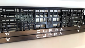 2x car number plate frame holder NEW UV DIRECT PRINT - Cupra *Authentic* - Picture 1 of 4
