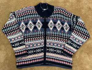 Vintage Christopher & Banks Damen-Cardigan handbestickt Reißverschluss Pullover Medium - Bild 1 von 6
