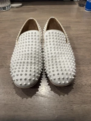 AUTHENTIC CHRISTIAN  LOUBOUTIN STUDDED LEATHER LOAFERS - Image 1 of 4