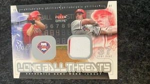 2003 Fleer Genuine Longball Threats GU Jersey Card Jim Thome Pat Burrell - Picture 1 of 1