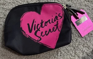 Victoria’s Secret kleine Reise Kosmetiktasche Tasche Pink Herz Neu mit Etikett Neu 4x5-1/2” - Bild 1 von 5