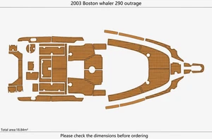 2003 Boston Whaler 290 Outrage Boat EVA Foam Teak Deck Flooring Mat - Picture 1 of 19