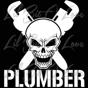  Llaves cruzadas y calaveras de fontanero vinilo plomería calavera pegatina coche vehículo - Imagen 1 de 10