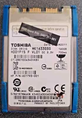 Toshiba 1.8" 160GB MK1633GSG mSATA HDD 5400 rpm 8MB Laptop Micro SATA - Image 1 of 3