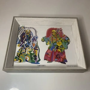 Japanischer Künstler Masao Hatayama Samurais im Kostüm Druck gerahmtes Kunststück - Bild 1 von 4