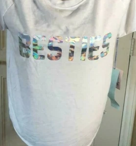 NWT More Than Magic Girls Iridescent Sleep Shirt Pajama Top "Besties" XS (4/5) - Picture 1 of 5