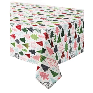 Whimsical Christmas Tree Forest 60-inch x 102-inch Christmas Holiday Tablecloth - Picture 1 of 2
