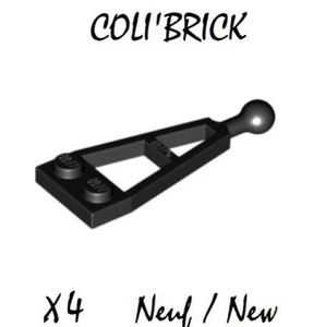 Lego 2508 - 4x Plaque / Plate, modified 1x2 Long Tow Ball - Noir Black - NEUF - Imagen 1 de 1