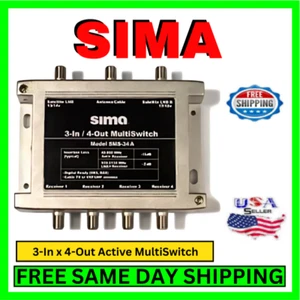 Sima Splitter Cable Multiswitch For TV Antenna 3-In 4-Out Satellite Amplifier - Picture 1 of 6