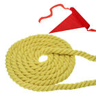 34' Tug of War Rope for Adults Teen Twisted Cotton Rope with Flag Yellow