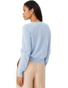 NUEVO CON ETIQUETAS Ann Taylor Factory Bebé Azul Tejido Suéter Manga Botón Dobladillo Detalle Pequeño $74 - Imagen 1 de 10