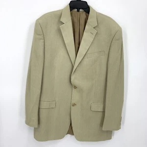 Lauren Ralph Lauren Tan Silk Bamboo Blazer Jacket Sports Coat 2 Button Mens 42L - Picture 1 of 5