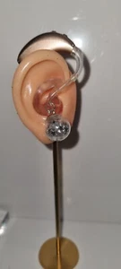 Hearing Earrings ~ Hearing Aid Gem Jewellery Decoration Glass Ball Silver Star - Picture 1 of 3