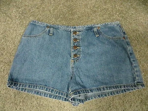Xhilaration Faded Blue Button Up Denim Short Shorts, sz 13 - Picture 1 of 4