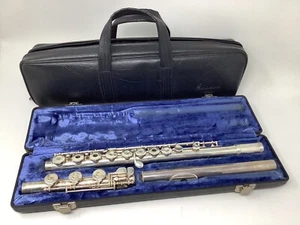 GEMEINHARD 3SB Solid Silver Open Hole B Ft FLUTE w/ Case And Bag - Picture 1 of 2