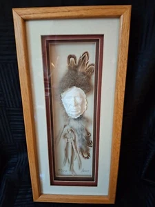 Rare Coffelt Native American Mixed Media Mask Framed Art # 22/250 - Picture 1 of 8