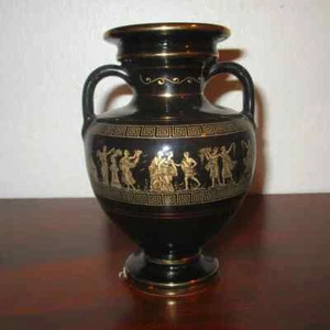 DAKAS KERAMIK Handarbeit Vase 24K Goldrand - Bild 1 von 2