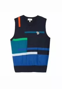 NWT NEW Paul Smith Navy Blue Geometric Soren Gilet Sweater Vest Size 6y - Picture 1 of 6