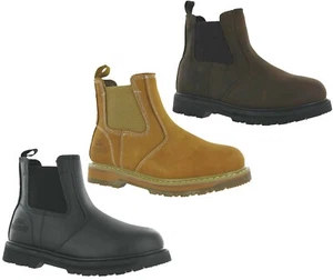 Hombre Botas de Trabajo Seguridad Industrial Groundwork Gusset Tirar En Acero - Imagen 1 de 8