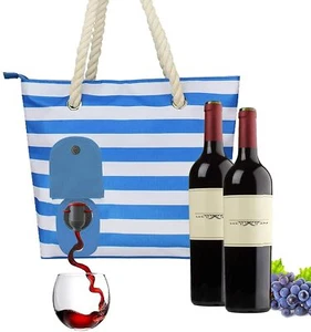 Wein Beuteltasche Handtasche versteckte Isoliertasche Strand Schnaps Cool Chill Park Picknick Flasche - Bild 1 von 10