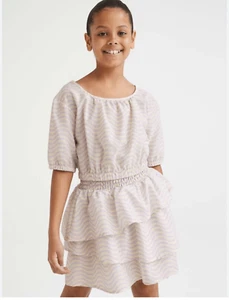 H&M Girls Purple Cream Blouse & Skirt Set See Description Size Top 12 Skirt 8/10 - Picture 1 of 13