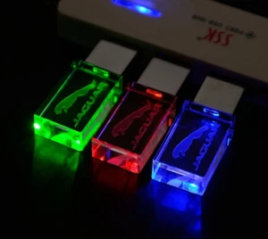USB Flash Drive 2.0 Metal Stick Car Logo Jaguar Lover Driver Gift UK LED Light - Picture 1 of 10
